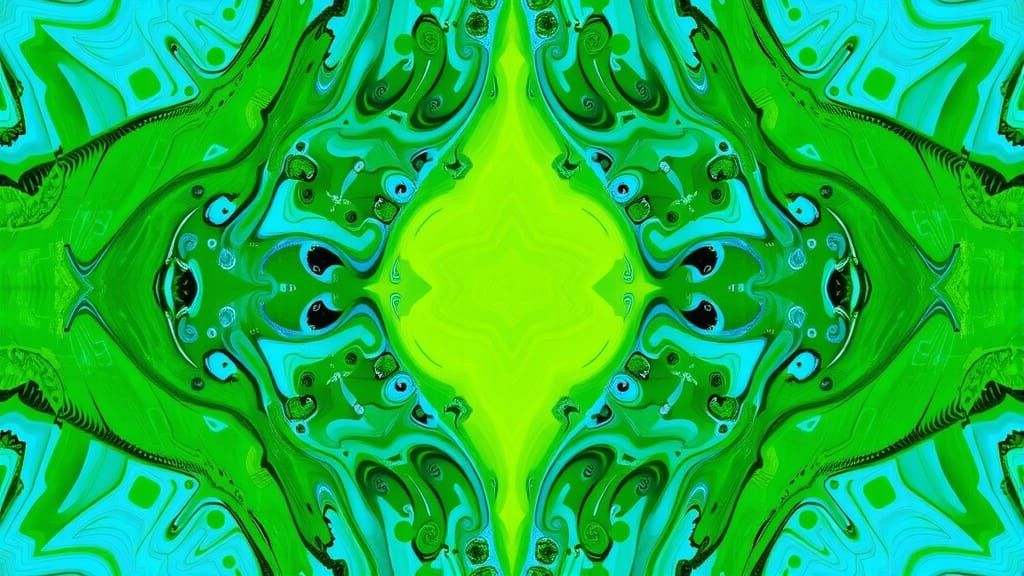 Abstract picture featuring Blue and  Green
