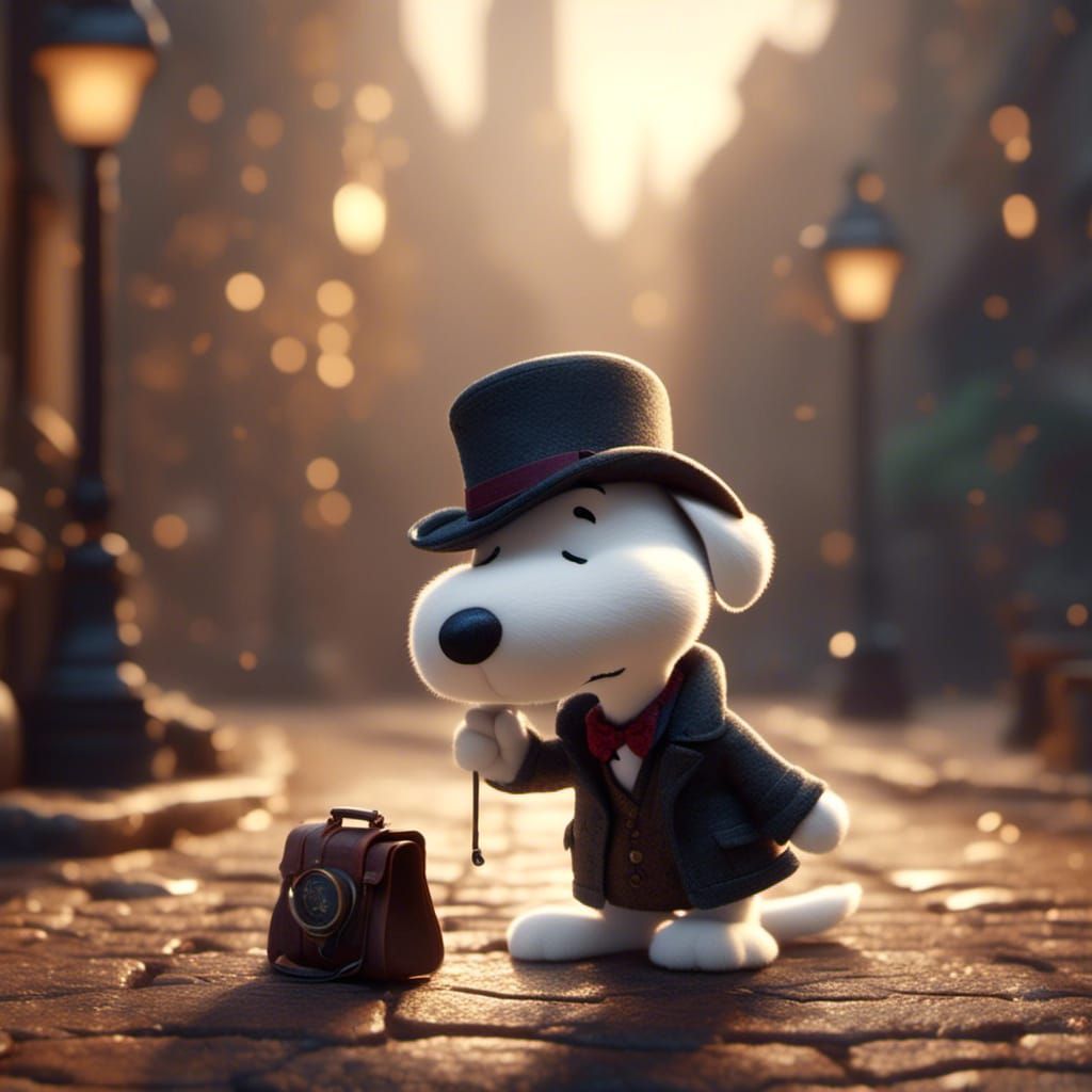 Snoopy as Sherlock Holmes: 3D Rendered Concept Art