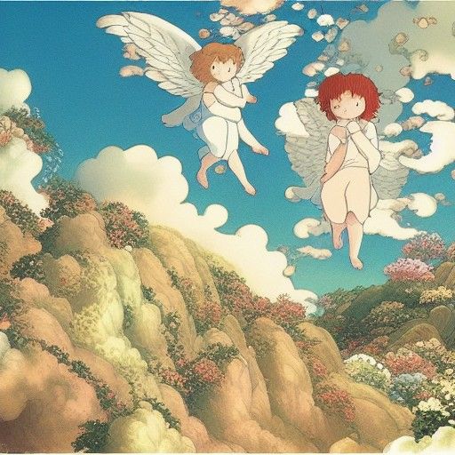 Heavenly Landscape in Studio Ghibli Style