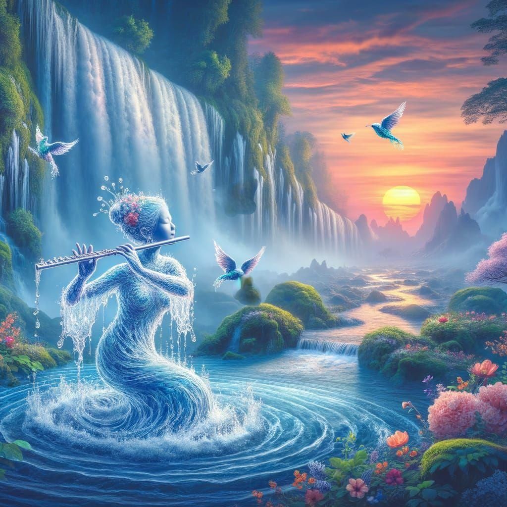 Water Woman's Sunset Flute Serenade