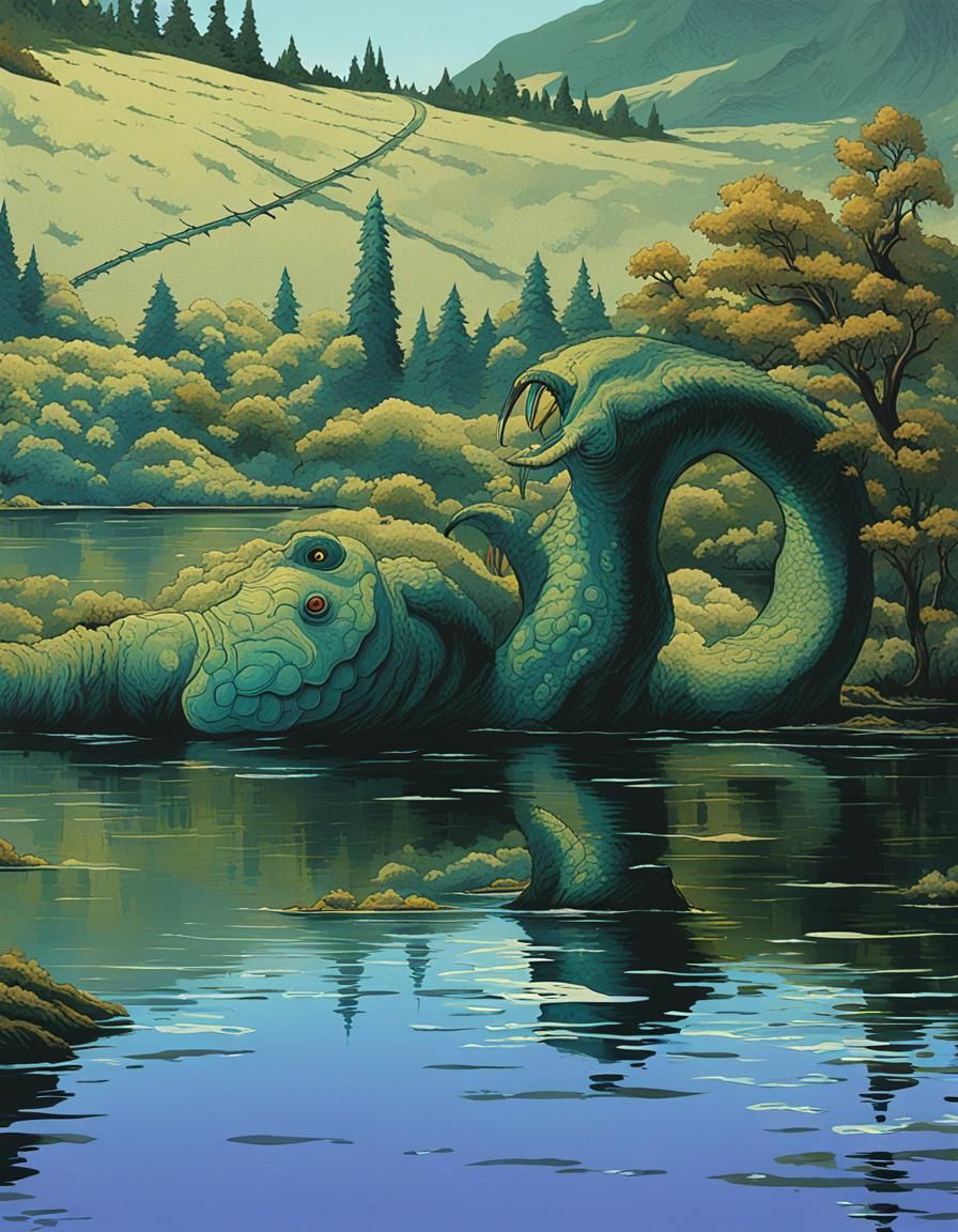 Futuristic Loch Ness Monster Concept Art