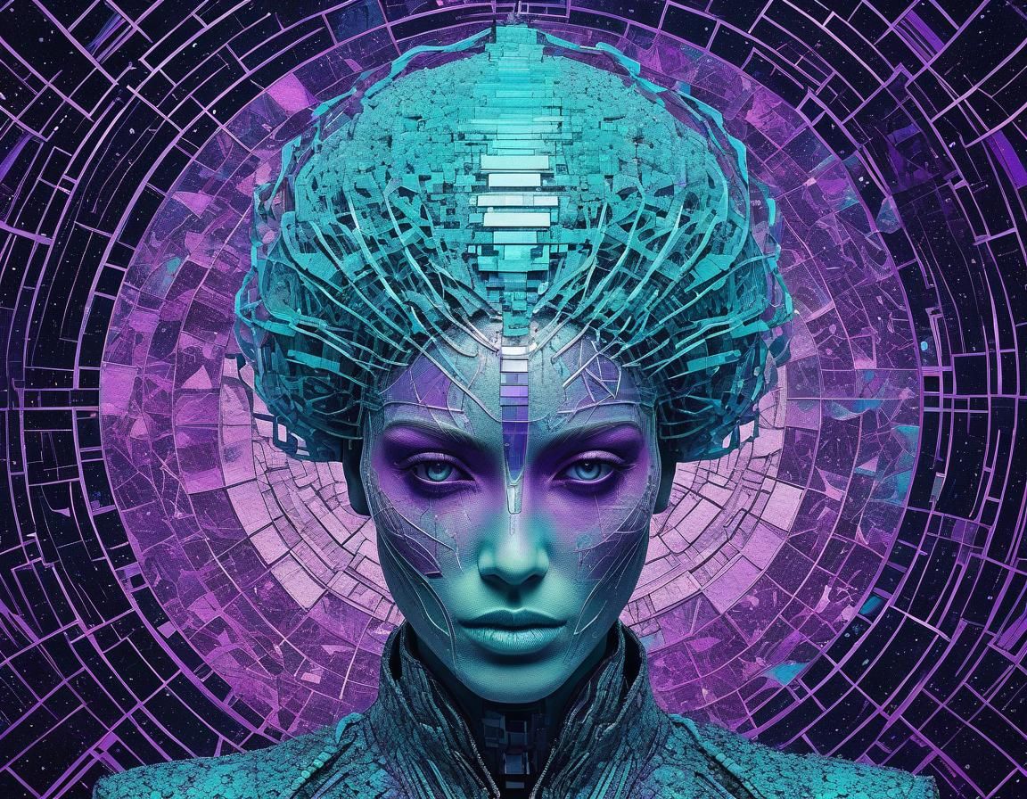 Entangled Cyberpunk Concept Art in Ethereal Colors