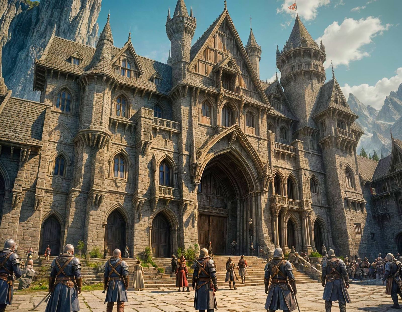 Realistic Dragonsreach Palace on a Summer Day