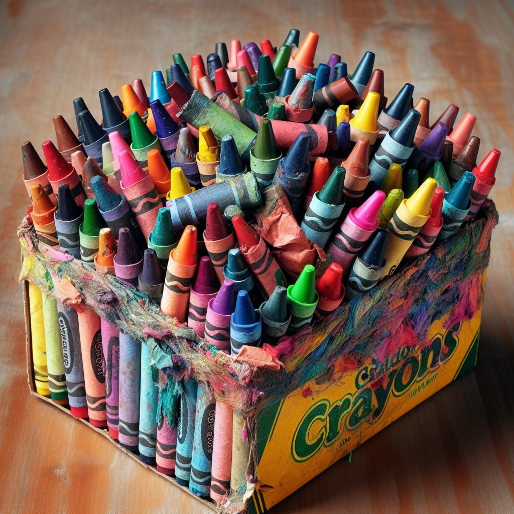 Overflowing Crayon Box: A Colorful Challenge
