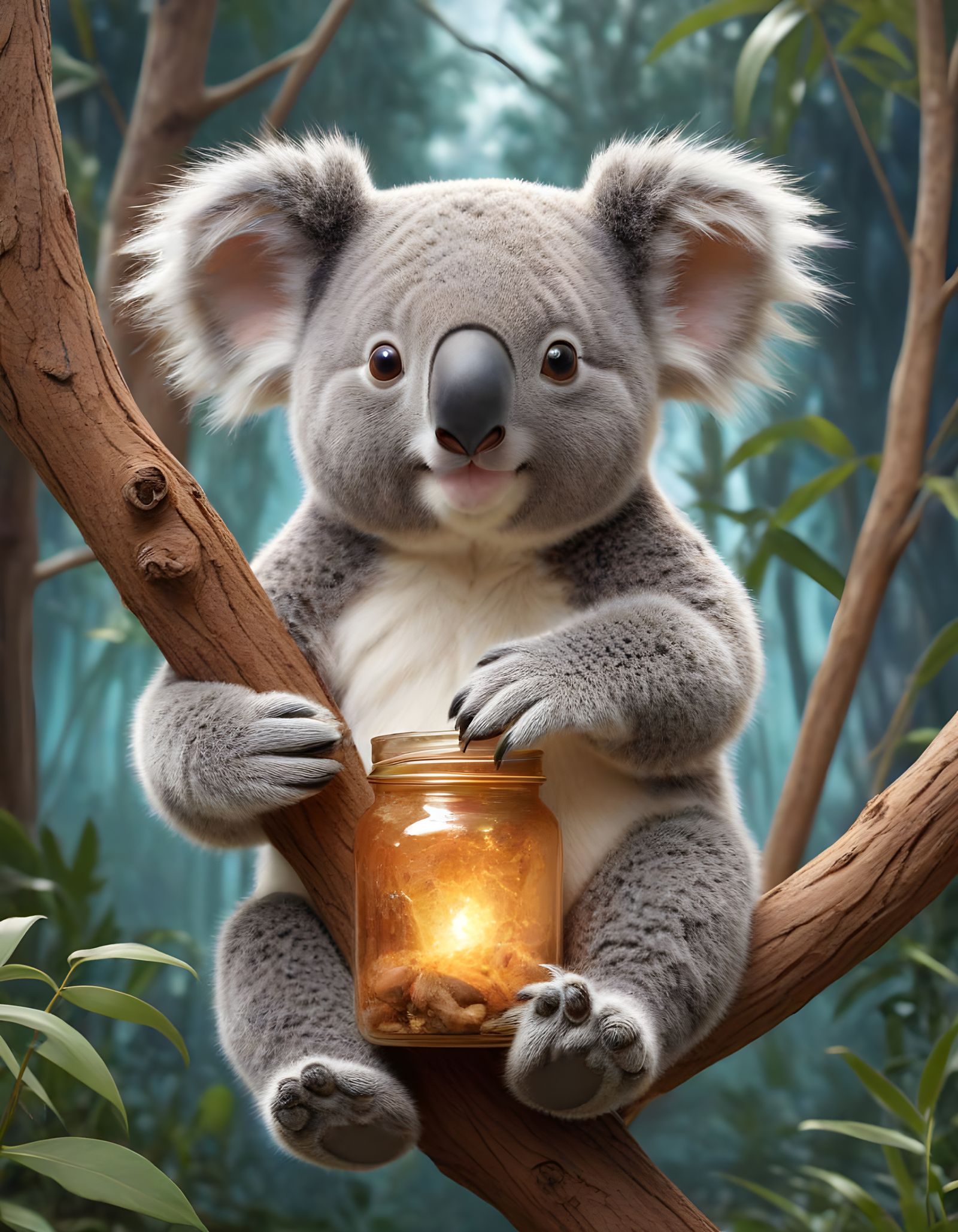 JKM Prompt: "Jarred Koala, Magical"