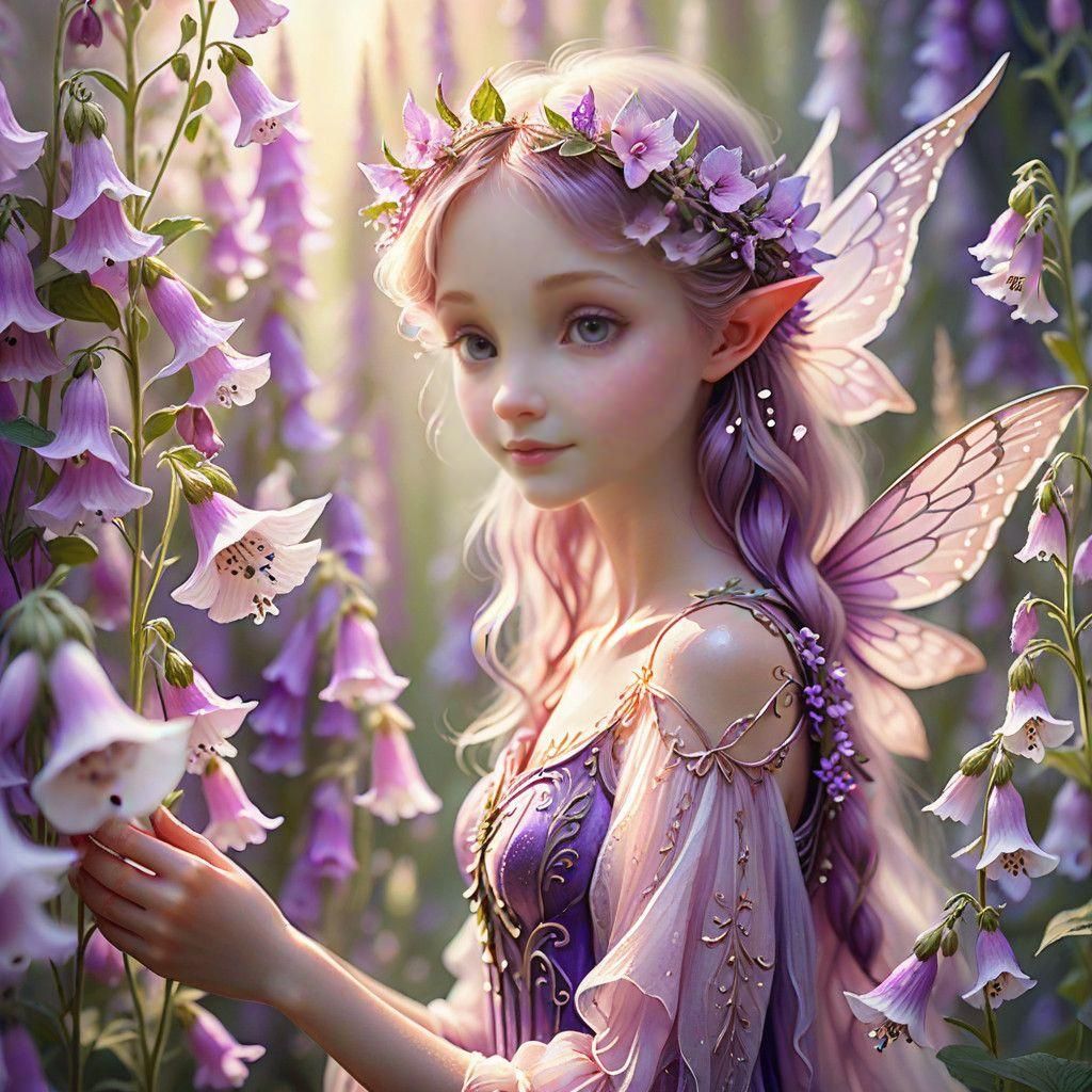 Enchanted Foxglove Fairy in Whimsical Bloom