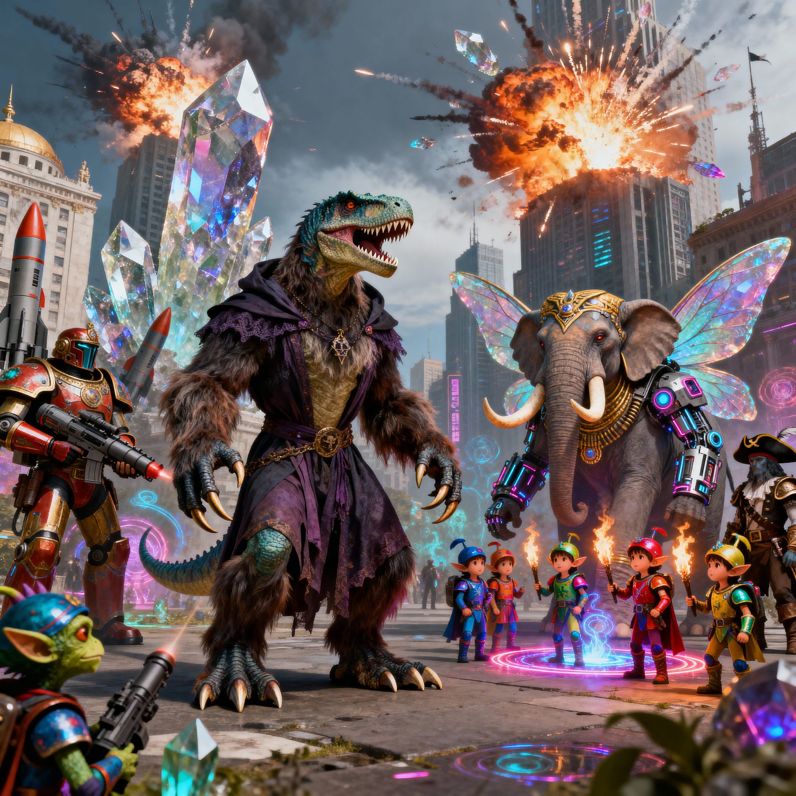 Hybrid Creature Among Gremlin Emperors in Magic Metropolis