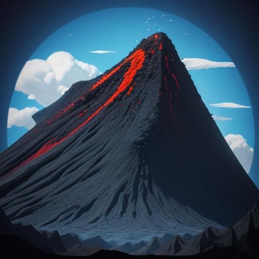 Googly-Eyed Volcano in Pixar-Inspired 3D Art