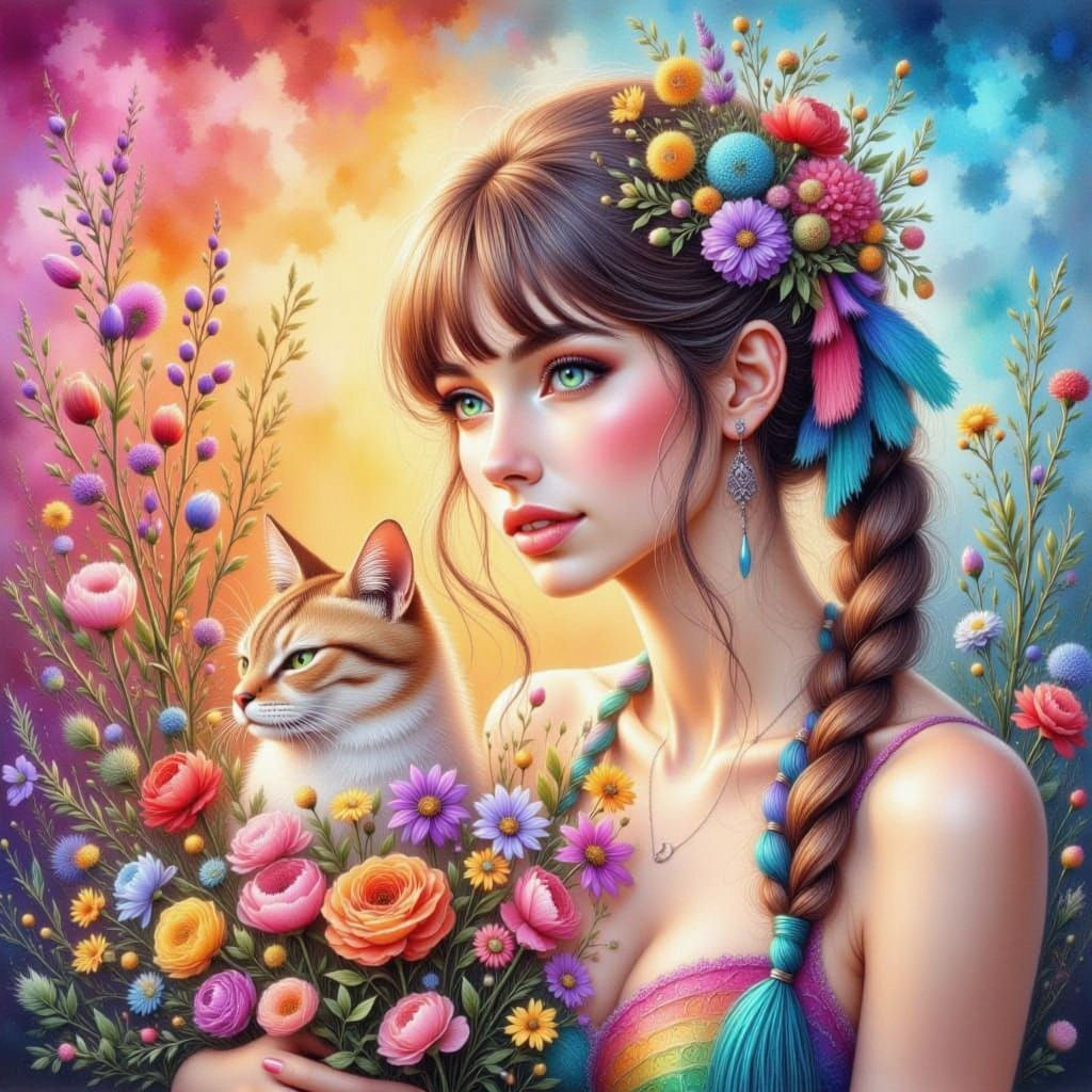 Bisexual Woman Holding Progress Pride Flag