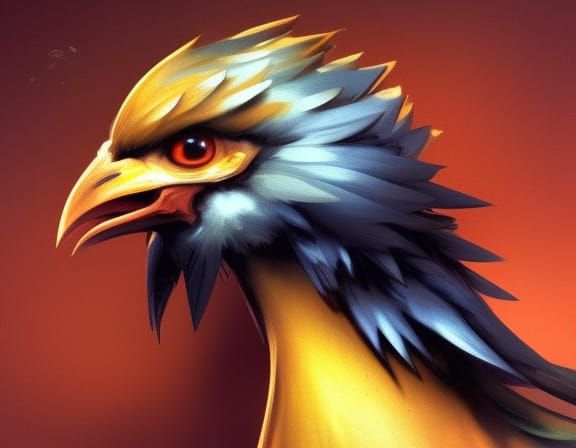 Colorful Chocobo Portrait: Hyperdetailed Concept Art