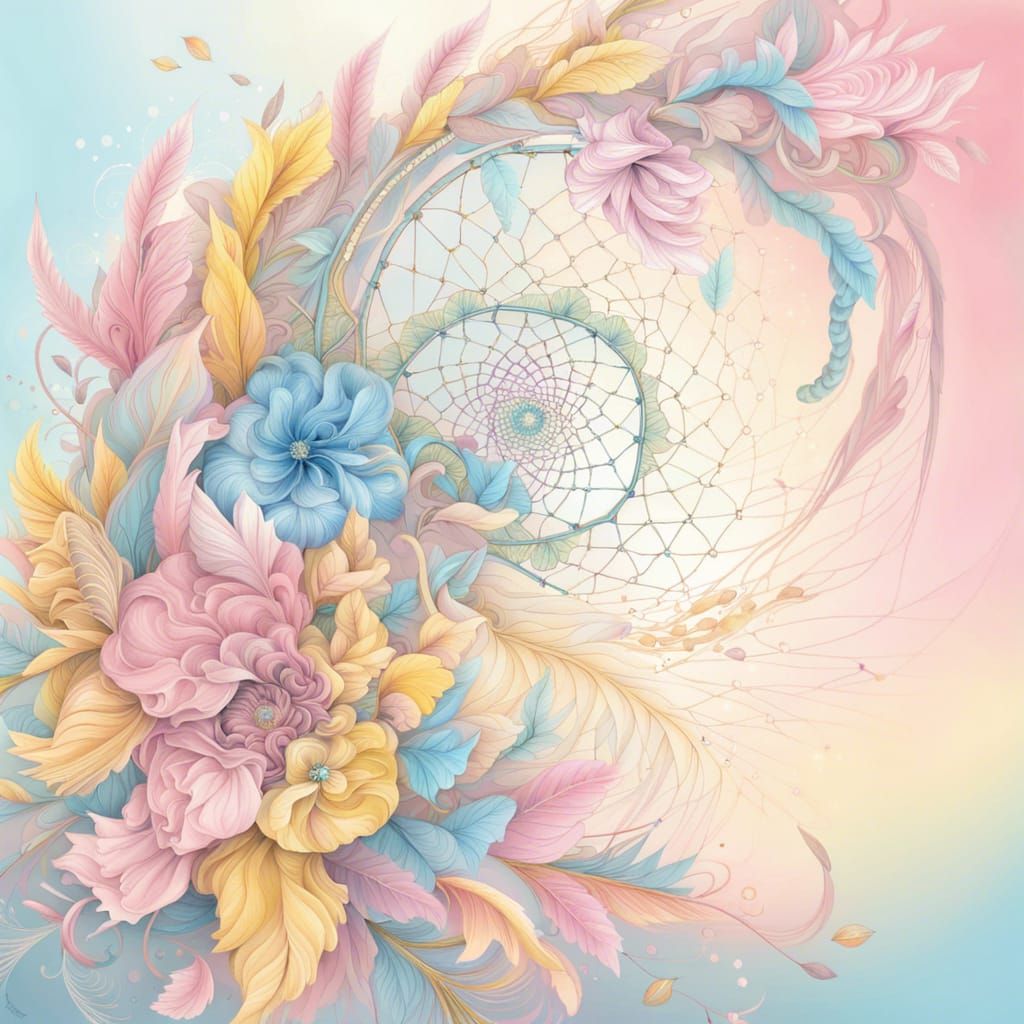 Dreamcatcher in Korean Floral Fantasy, Photorealistic Style
