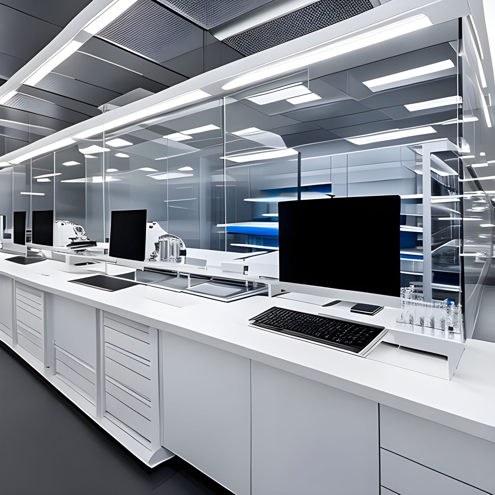 Sleek Futuristic Lab with Cutting-Edge Technology