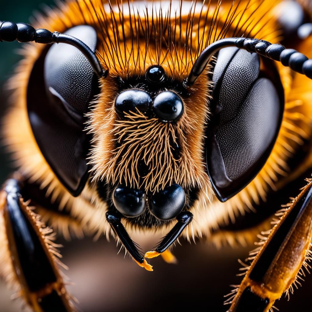 European Honey Bee Macro Photograph