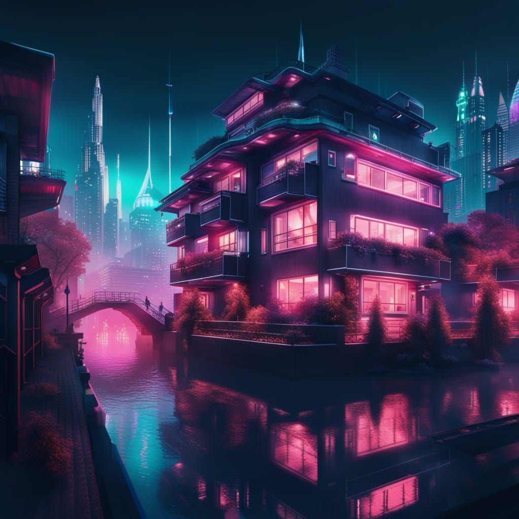 Retrowave Cityscape: Epic Cinematic Digital Painting