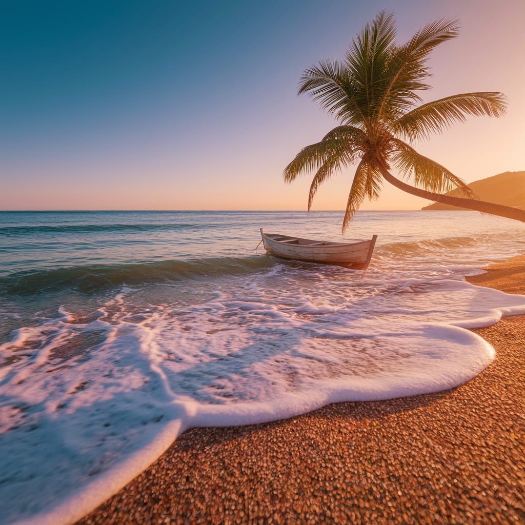 Blissful Cyprus Seafront Scene at Sunset