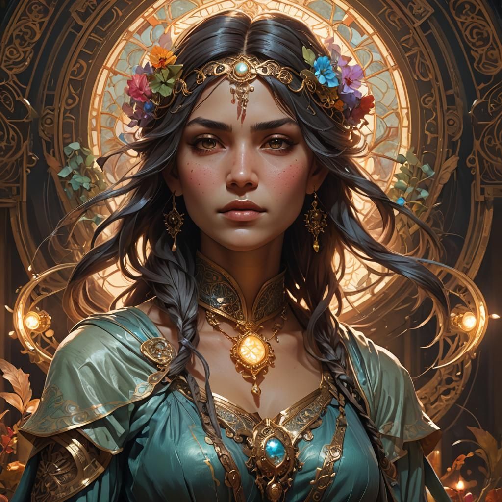 Intricate Lamp Portrait with Volumetric Lighting