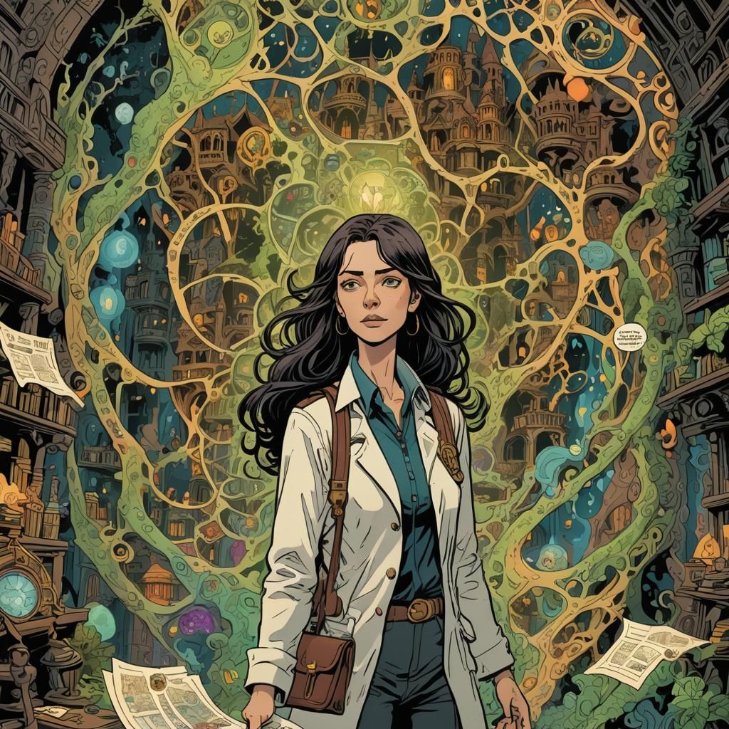 Mystifying Swamp Scene with Female Investigator