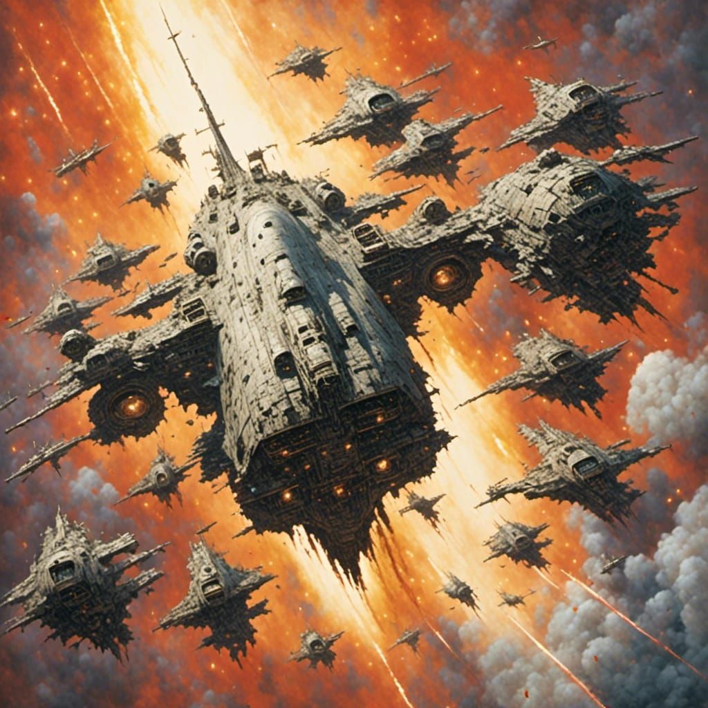 Space Battlefield with Jets and Lasers