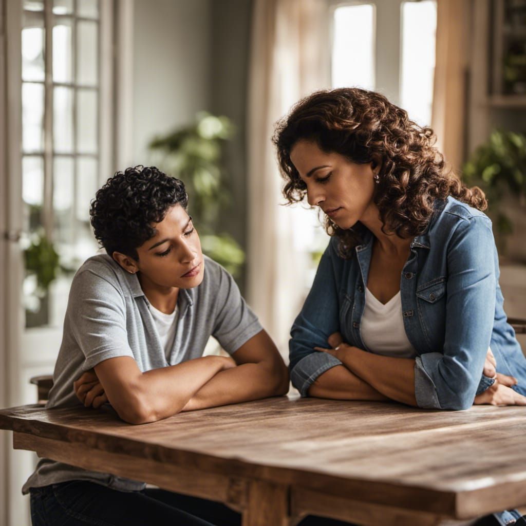 A Mother Comforts Her Anxious Teenage Son