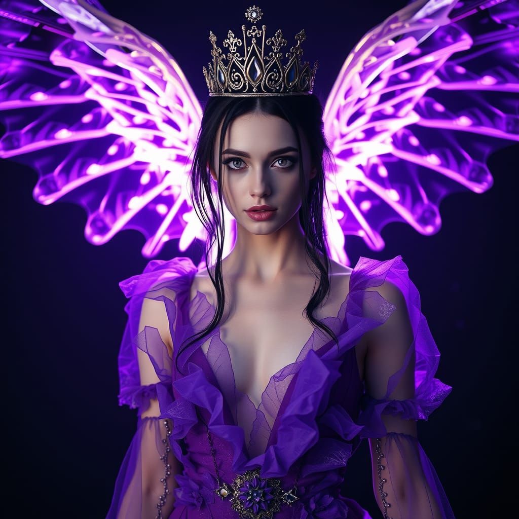 Powerful Princess Surrounded by Purple Light