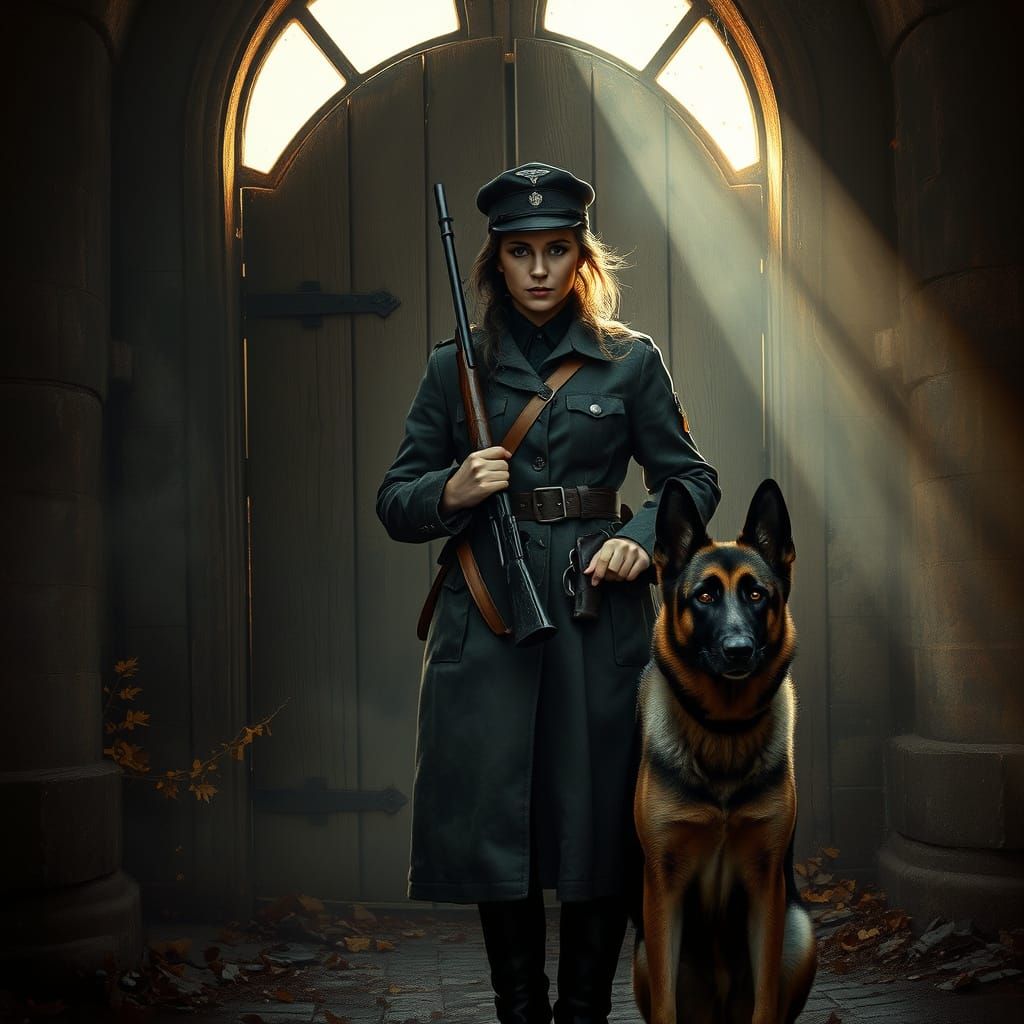 German Woman Soldier in Gothic Guard