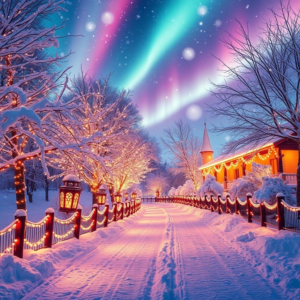 Magical Winter Wonderland Lights Wallpaper