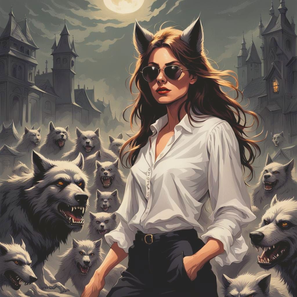 Werewolf Fashion: A Modern Horror Illustration