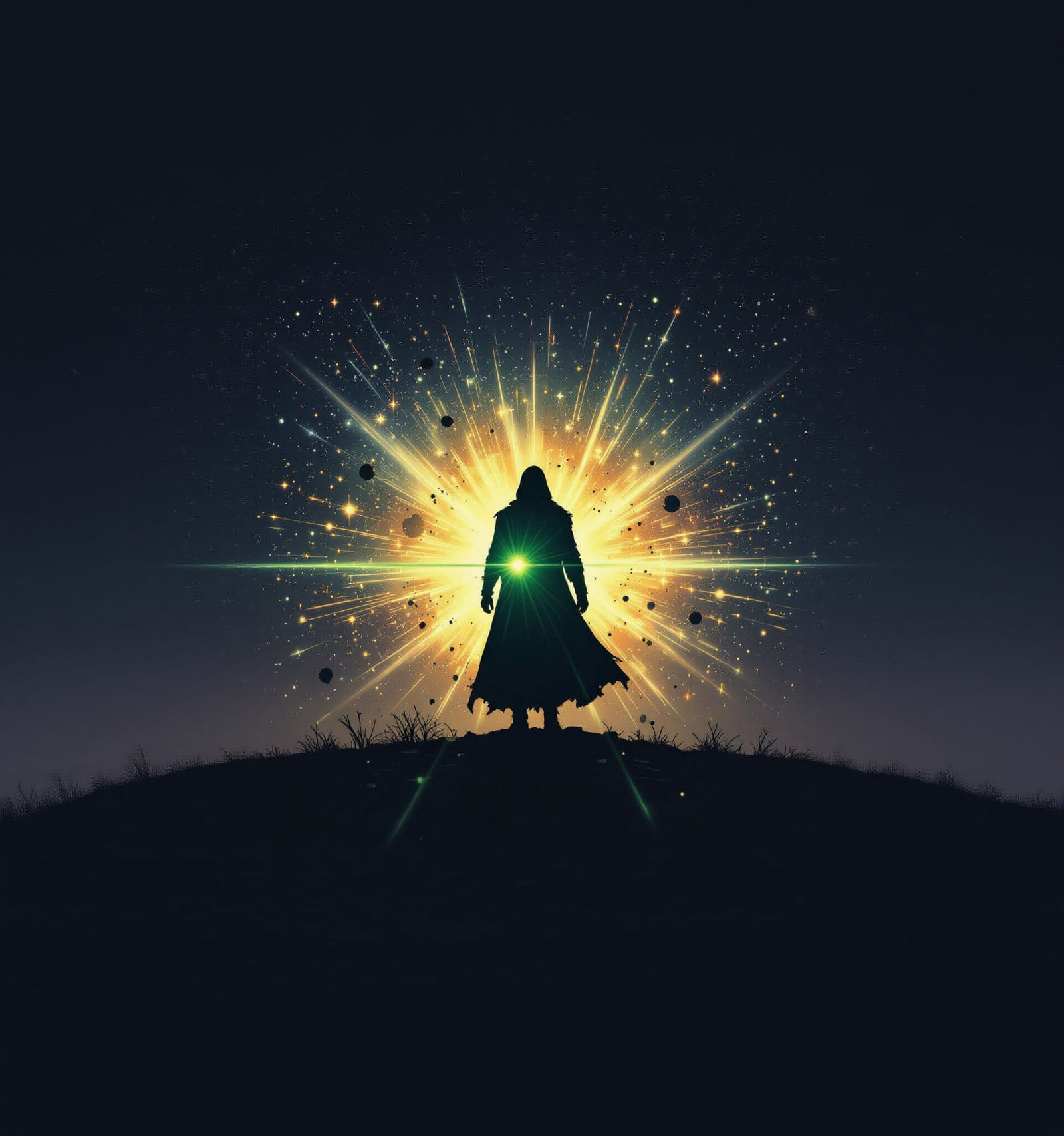 Laser Silhouette Avatar Exploding Universe Background