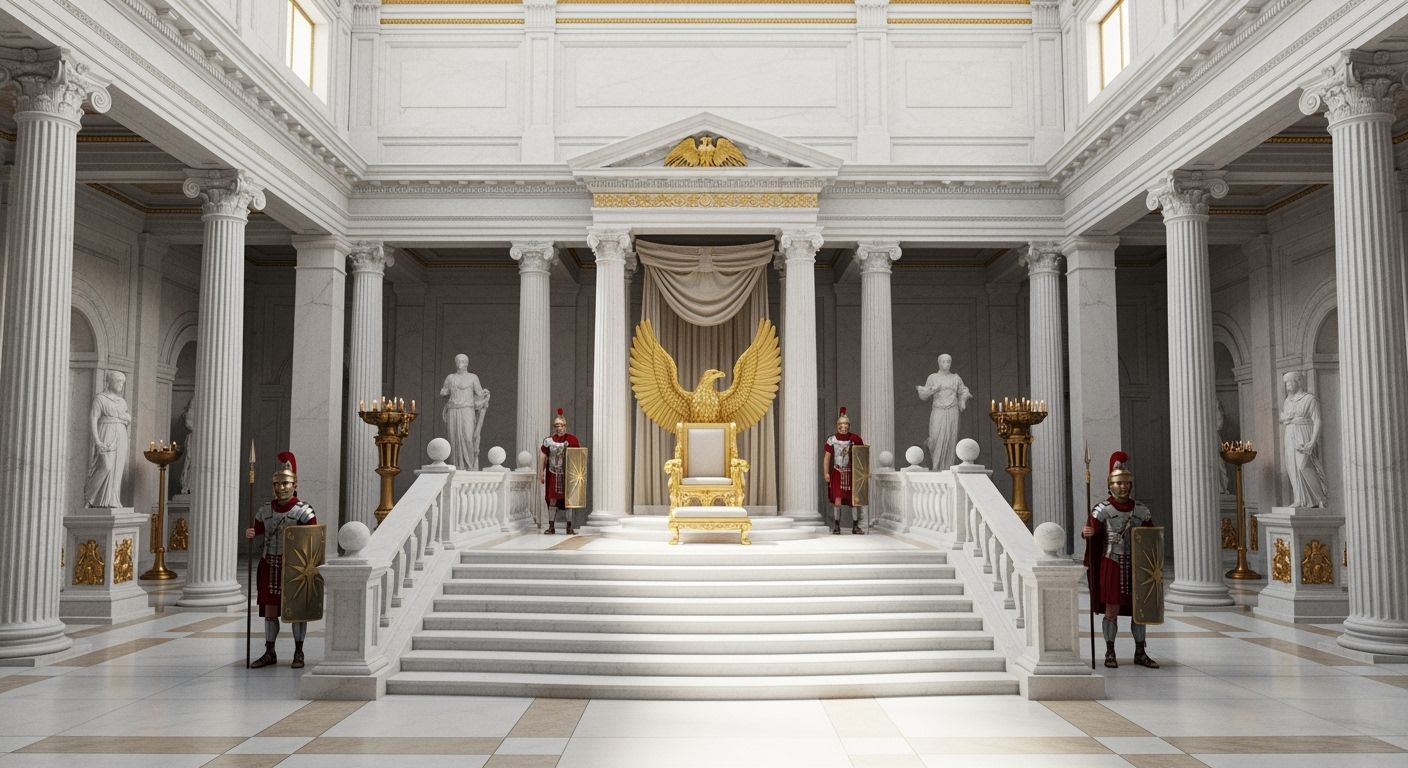 Majestic Throne Room in Imperial Palace, Ancient Rome