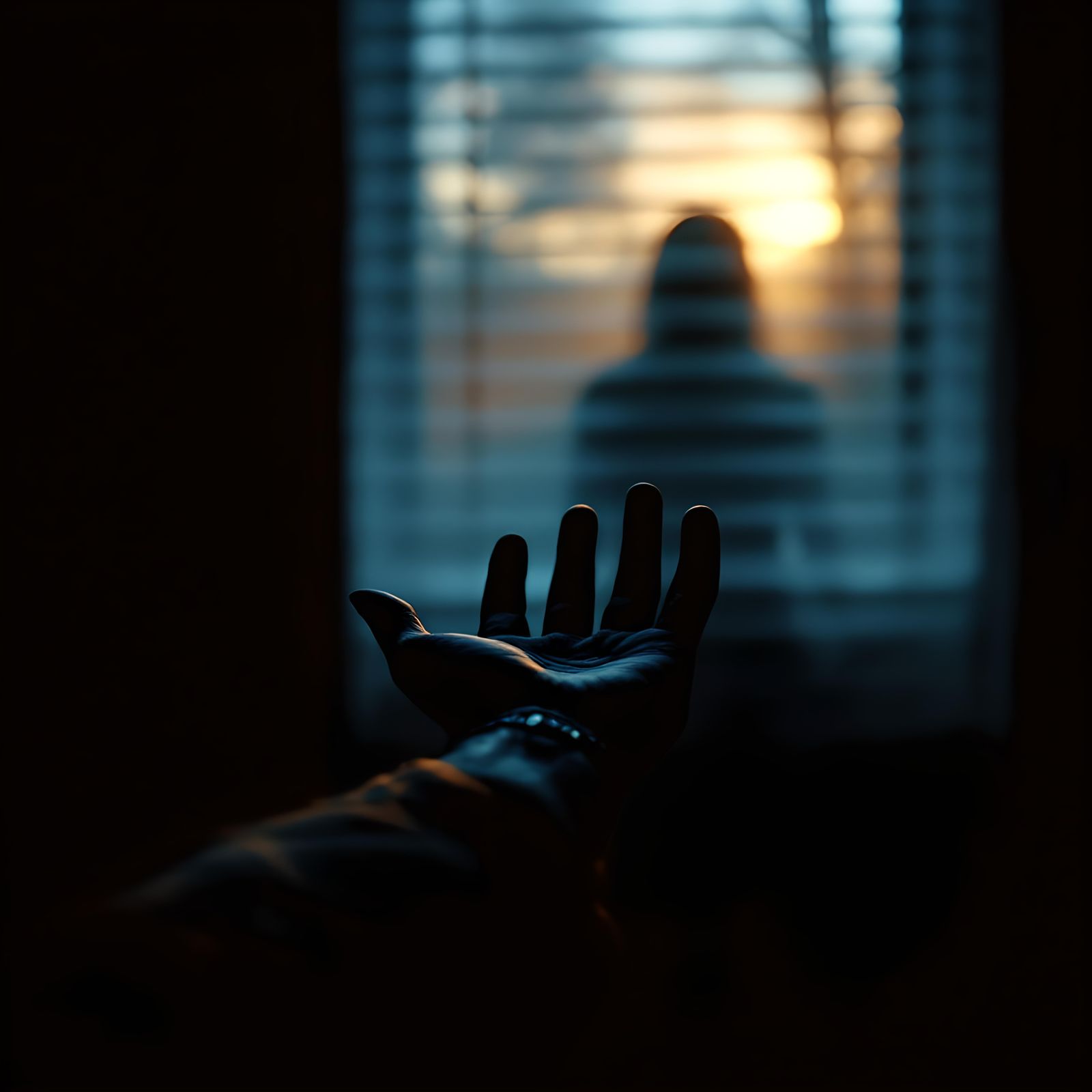 Melancholic Reach: A Cinematic Film Still