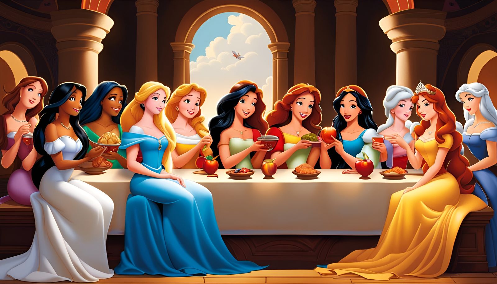 Disney Princesses Recreate The Last Supper