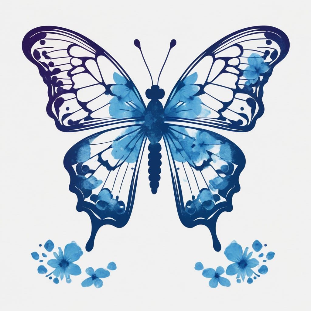 Butterfly Footprints and Floral Handprints Concept