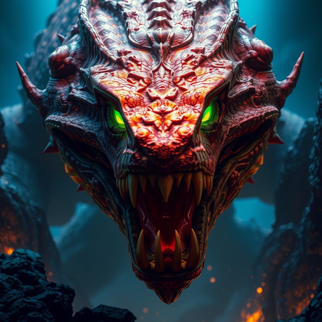 Serpent Creature in Fantasy Concept Art