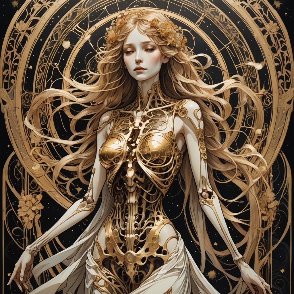 Art Nouveau Inspired Ethereal Female Figure