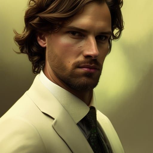 Detailed Portrait of a Man in Tuxedo