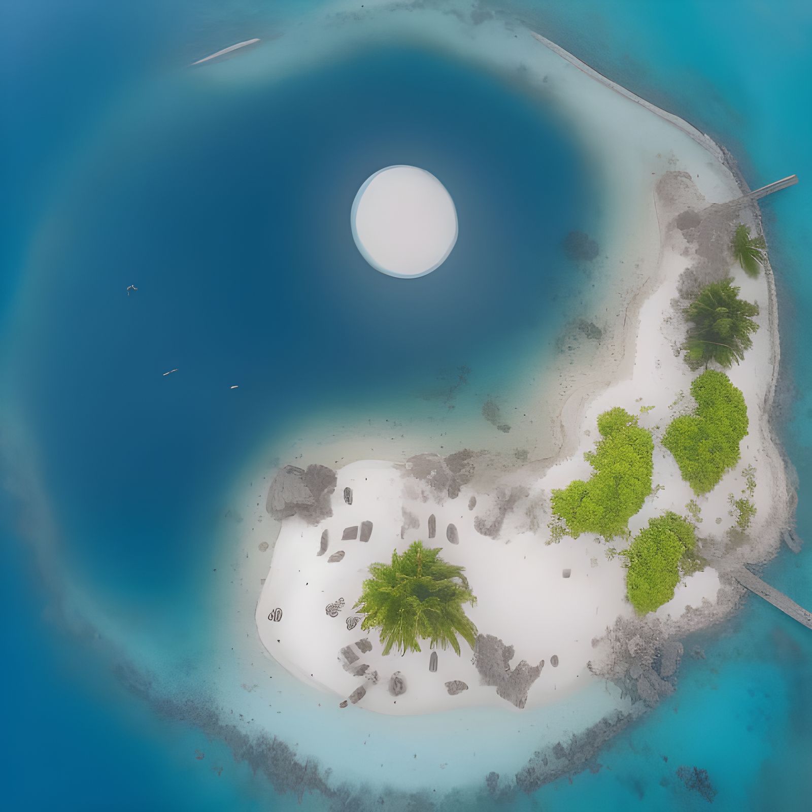 Yin Yang Tropical Island: Bird's Eye View