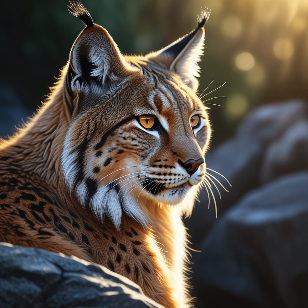 Detailed Charcoal Drawing of a Lynx in Morning Light