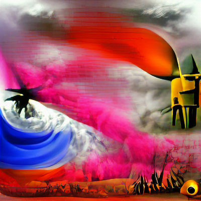 Abstract Surrealist Composition: War and Treason