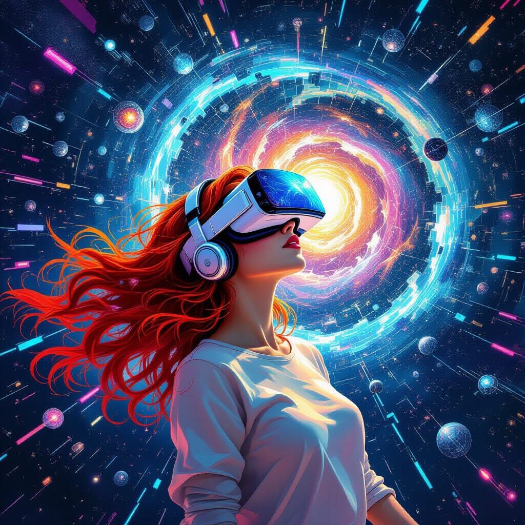 Dream Traveler in Kaleidoscopic Space Vortex