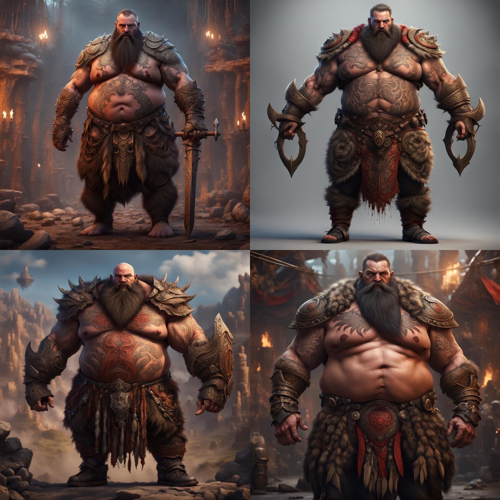 Muscular Hill Giant with Club in Fantasy Art