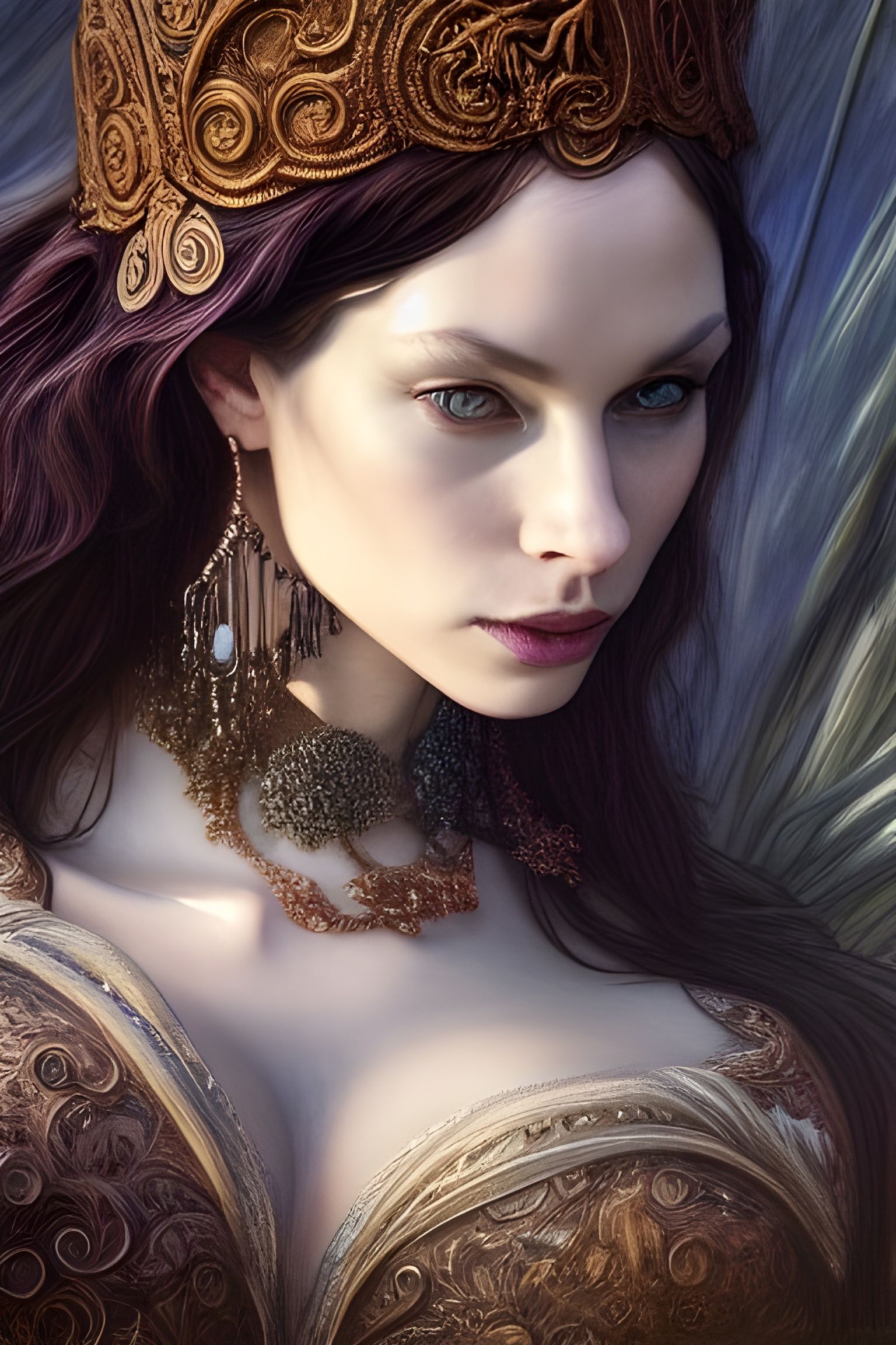 Arwen Rococo Portrait in Deep Colors