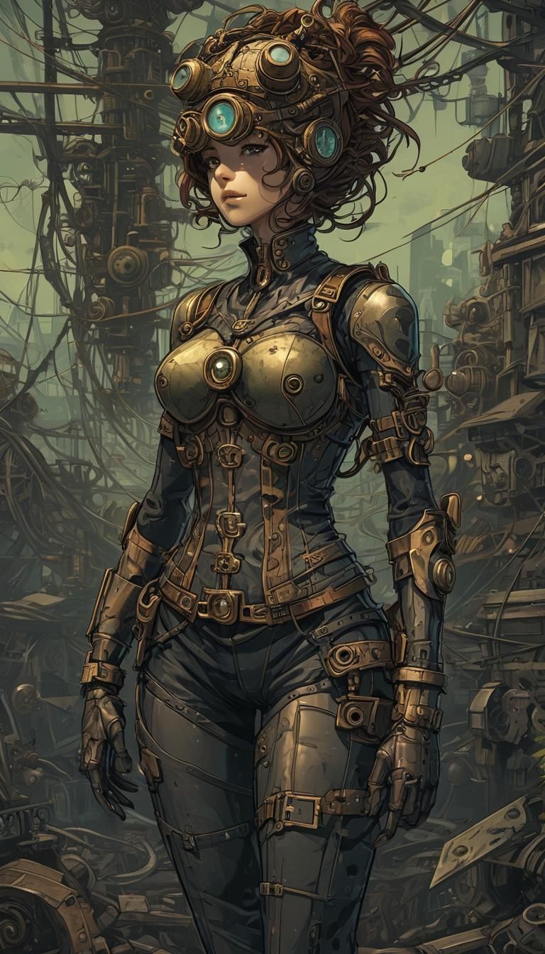 Steampunk Organism in Anime Graphic Novel Style