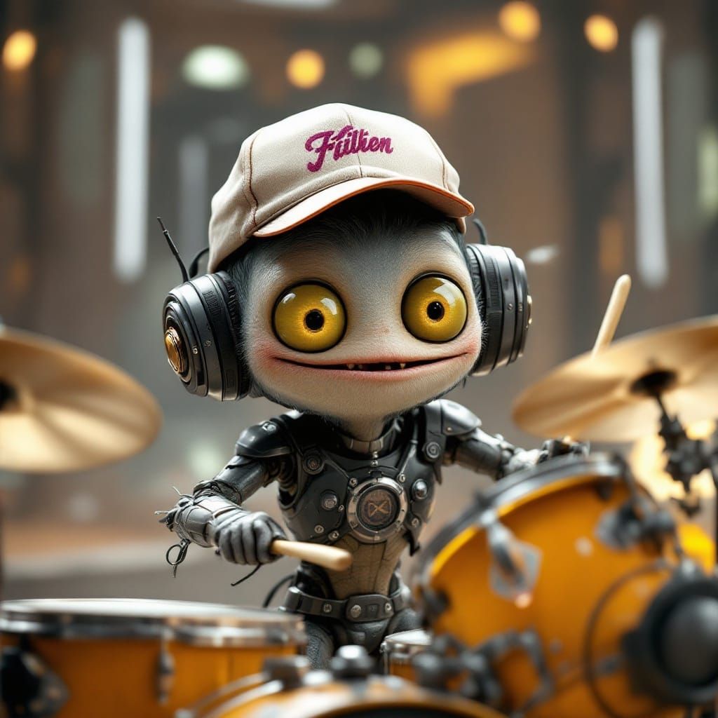 Endearing Sci-Fi Monster Plays Drums in 3D