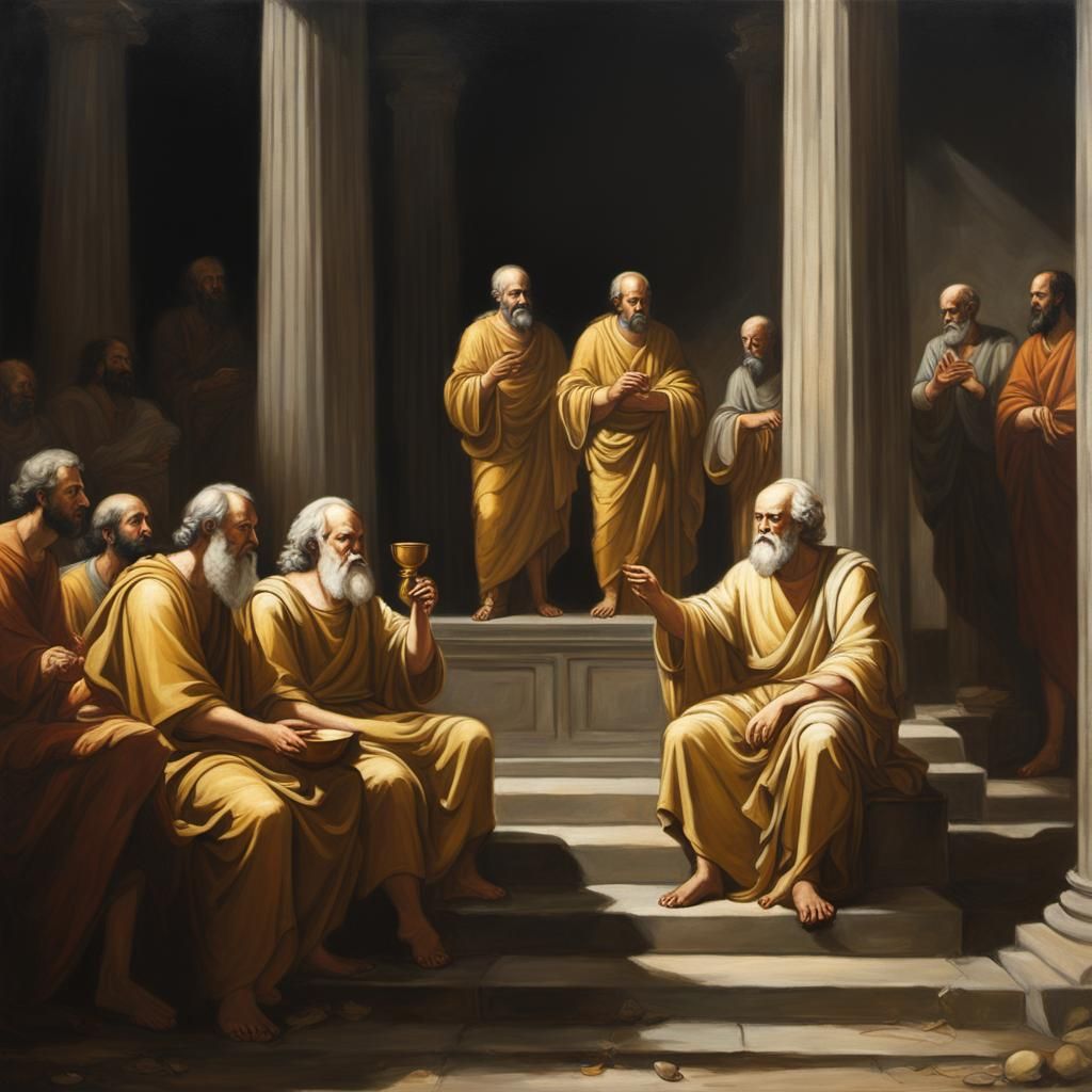 Neoclassical Oil on Canvas Depiction of Socrates