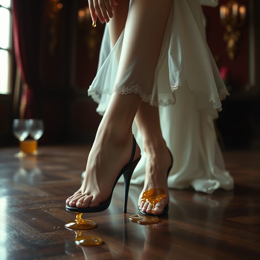 Queen with Honey Toes in Hyperrealistic Style