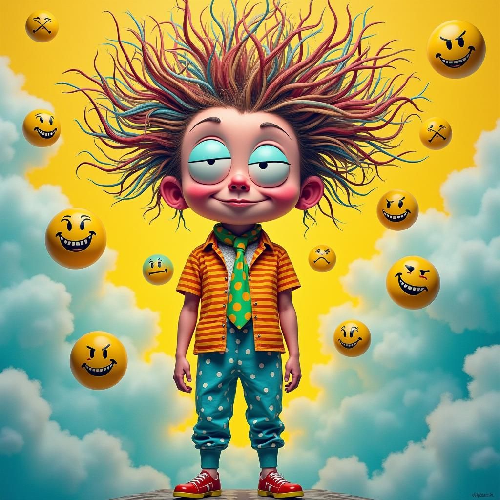 Cartoon Character Portrait in Surrealist Style