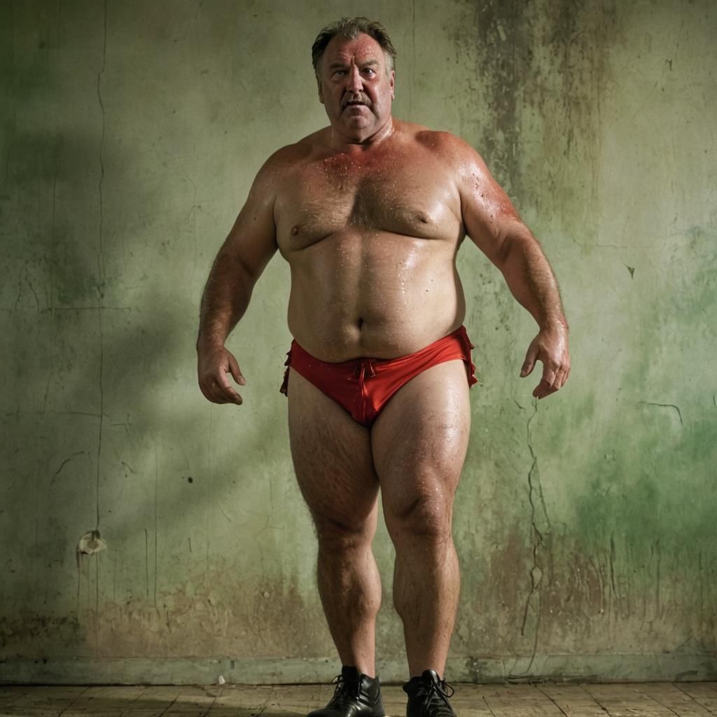 Cinematic Portrait of New Zealander Wrestler in Spandex
