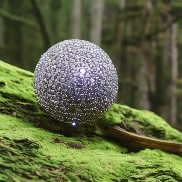 Dark Wizard Staff with Diamond Orb in Hyperreal Style