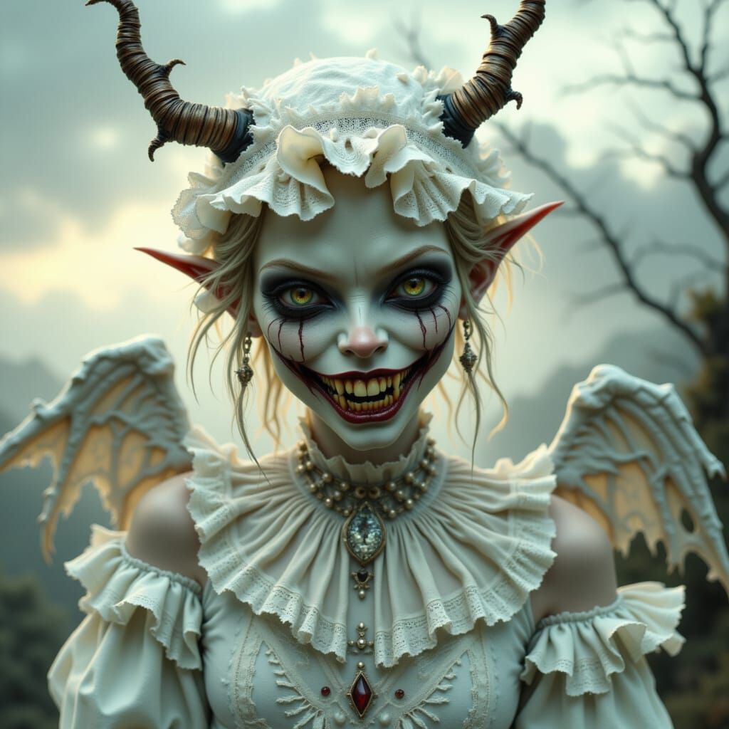 Angel's Sinister Grin: Divine Purity Corrupted