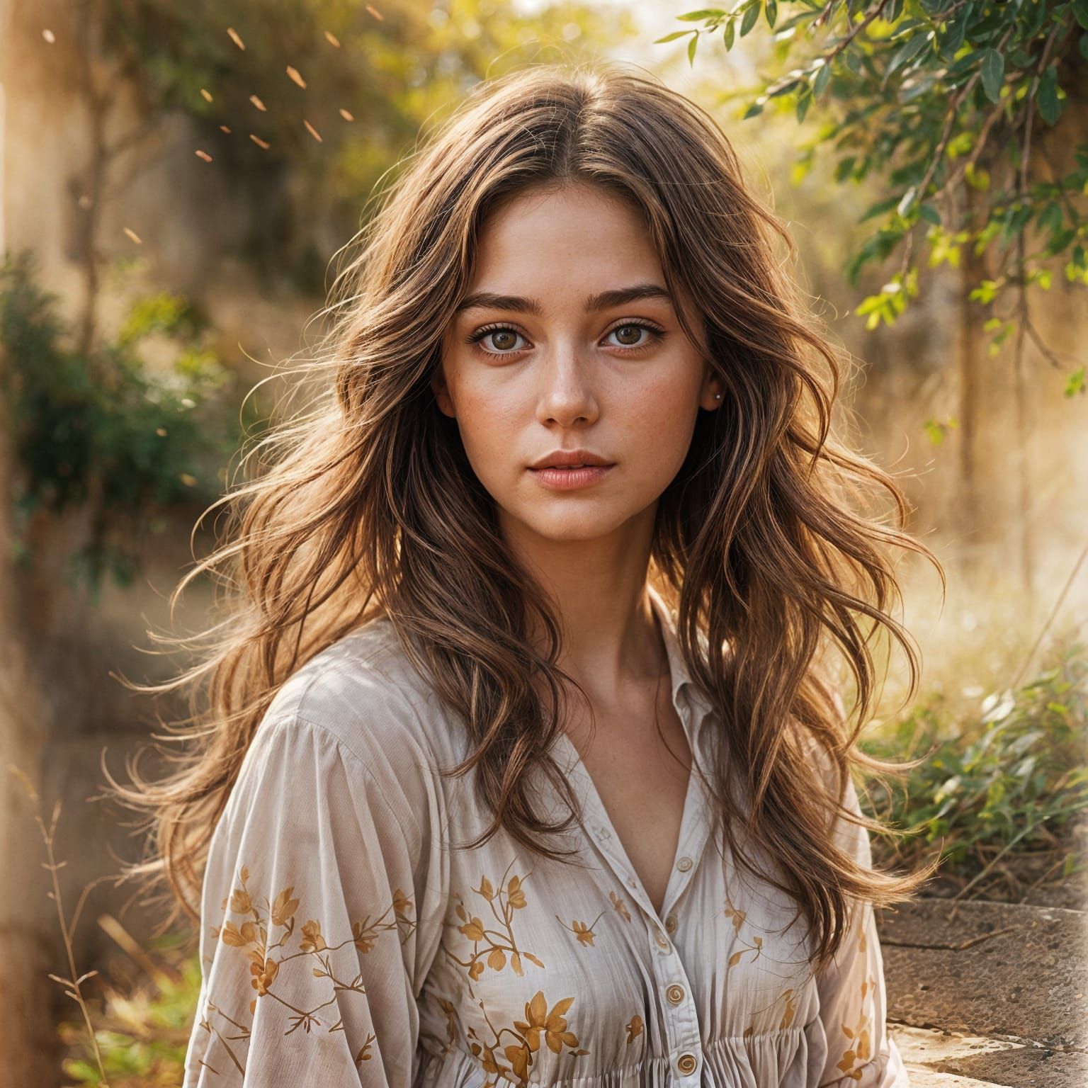 a girl with brown hair and hazel eyes - like an angel